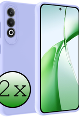 BASEY. Hoesje Geschikt voor OnePlus Nord CE4 Hoesje Siliconen Case Hoes - Hoes Geschikt voor OnePlus Nord CE4 Hoes Cover Case - Lichtblauw - 2 PACK