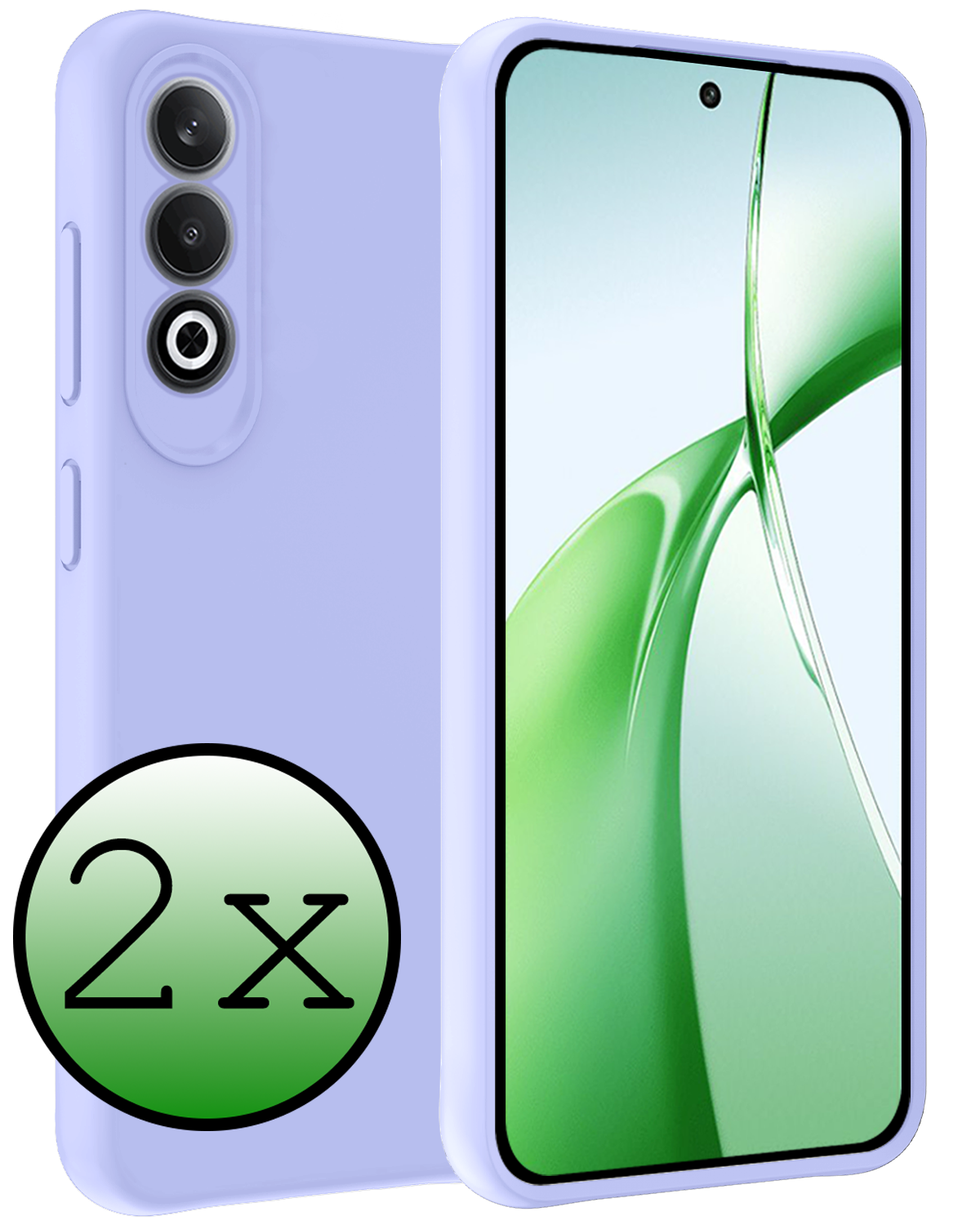 BASEY. Hoesje Geschikt voor OnePlus Nord CE4 Hoesje Siliconen Case Hoes - Hoes Geschikt voor OnePlus Nord CE4 Hoes Cover Case - Lichtblauw - 2 PACK