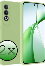 BASEY. Hoesje Geschikt voor OnePlus Nord CE4 Hoesje Siliconen Case Hoes - Hoes Geschikt voor OnePlus Nord CE4 Hoes Cover Case - Groen - 2 PACK