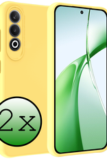 BASEY. Hoesje Geschikt voor OnePlus Nord CE4 Hoesje Siliconen Case Hoes - Hoes Geschikt voor OnePlus Nord CE4 Hoes Cover Case - Geel - 2 PACK