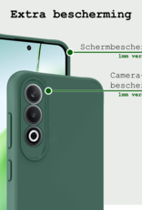 BASEY. Hoesje Geschikt voor OnePlus Nord CE4 Hoesje Siliconen Case Hoes - Hoes Geschikt voor OnePlus Nord CE4 Hoes Cover Case - Donkergroen - 2 PACK