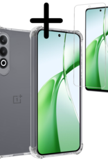 BASEY. Hoesje Geschikt voor OnePlus Nord CE4 Hoesje Siliconen Shock Proof Case Hoes Met Screenprotector - Hoes Geschikt voor OnePlus Nord CE4 Hoes Cover Case Shockproof - Transparant