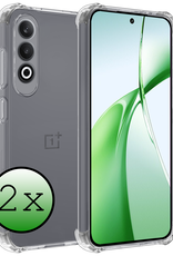 BASEY. Hoesje Geschikt voor OnePlus Nord CE4 Hoesje Siliconen Shock Proof Case Hoes - Hoes Geschikt voor OnePlus Nord CE4 Hoes Cover Case Shockproof - Transparant - 2 PACK