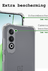 BASEY. Hoesje Geschikt voor OnePlus Nord CE4 Hoesje Siliconen Shock Proof Case Hoes - Hoes Geschikt voor OnePlus Nord CE4 Hoes Cover Case Shockproof - Transparant - 2 PACK