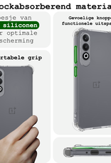 BASEY. Hoesje Geschikt voor OnePlus Nord CE4 Hoesje Siliconen Shock Proof Case Hoes - Hoes Geschikt voor OnePlus Nord CE4 Hoes Cover Case Shockproof - Transparant - 2 PACK