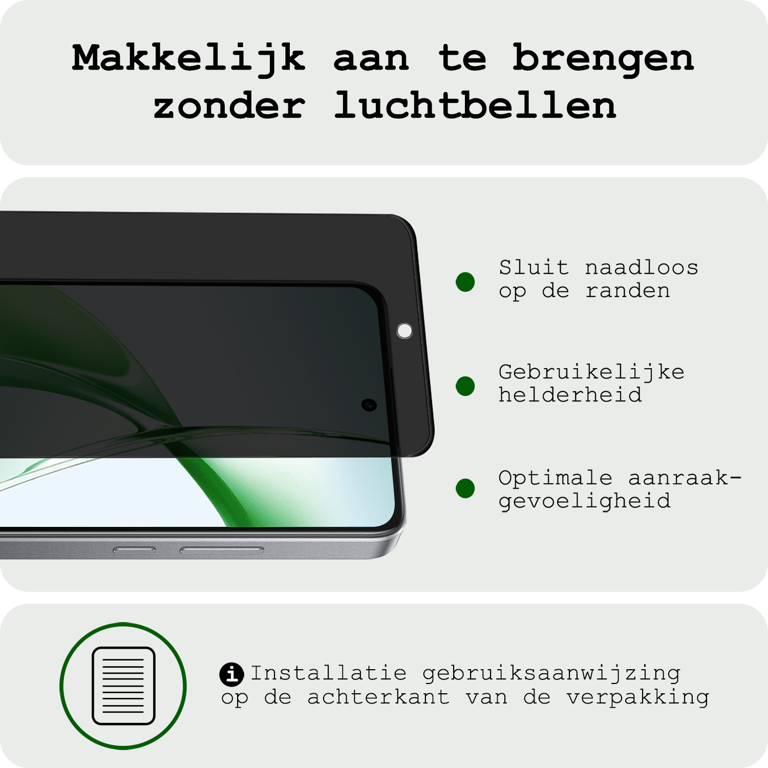 BASEY. Screenprotector Geschikt voor OnePlus Nord CE4 Screenprotector Privacy Glas Gehard Full Cover - Screenprotector Geschikt voor OnePlus Nord CE4 Screenprotector Privacy Tempered Glass - 2 PACK
