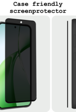 BASEY. Screenprotector Geschikt voor OnePlus Nord CE4 Screenprotector Privacy Glas Gehard Full Cover - Screenprotector Geschikt voor OnePlus Nord CE4 Screenprotector Privacy Tempered Glass - 2 PACK