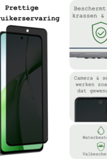 BASEY. Screenprotector Geschikt voor OnePlus Nord CE4 Screenprotector Privacy Glas Gehard Full Cover - Screenprotector Geschikt voor OnePlus Nord CE4 Screenprotector Privacy Tempered Glass - 2 PACK