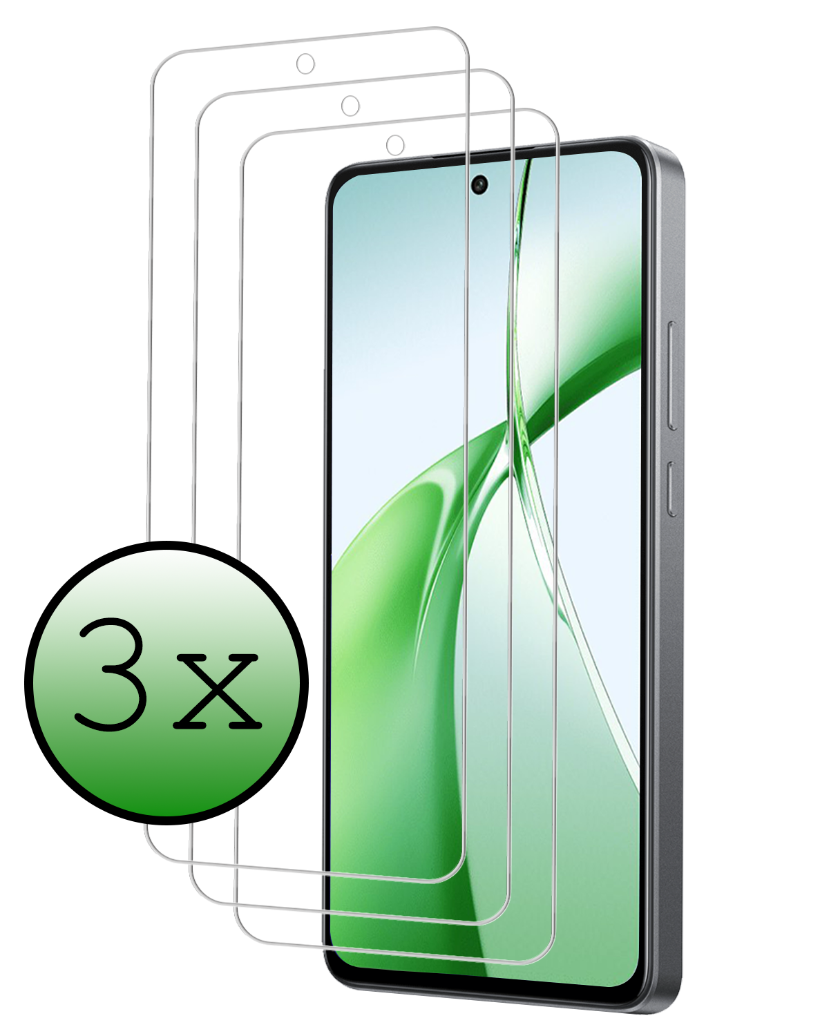 BASEY. Screenprotector Geschikt voor OnePlus Nord CE4 Screenprotector Glas Gehard Tempered Glass - Screenprotector Geschikt voor OnePlus Nord CE4 Screen Protector Screen Cover - 3 PACK