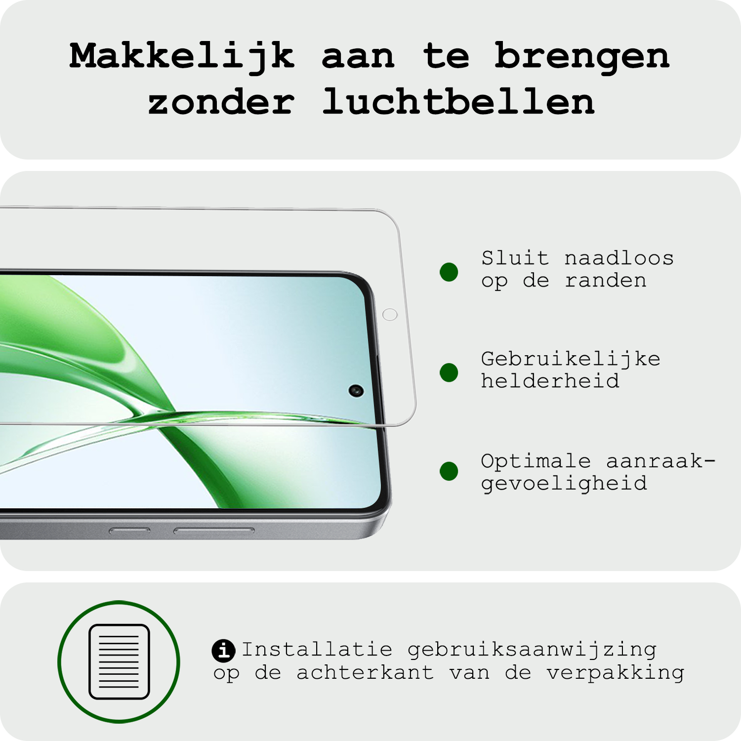 BASEY. Screenprotector Geschikt voor OnePlus Nord CE4 Screenprotector Glas Gehard Tempered Glass - Screenprotector Geschikt voor OnePlus Nord CE4 Screen Protector Screen Cover