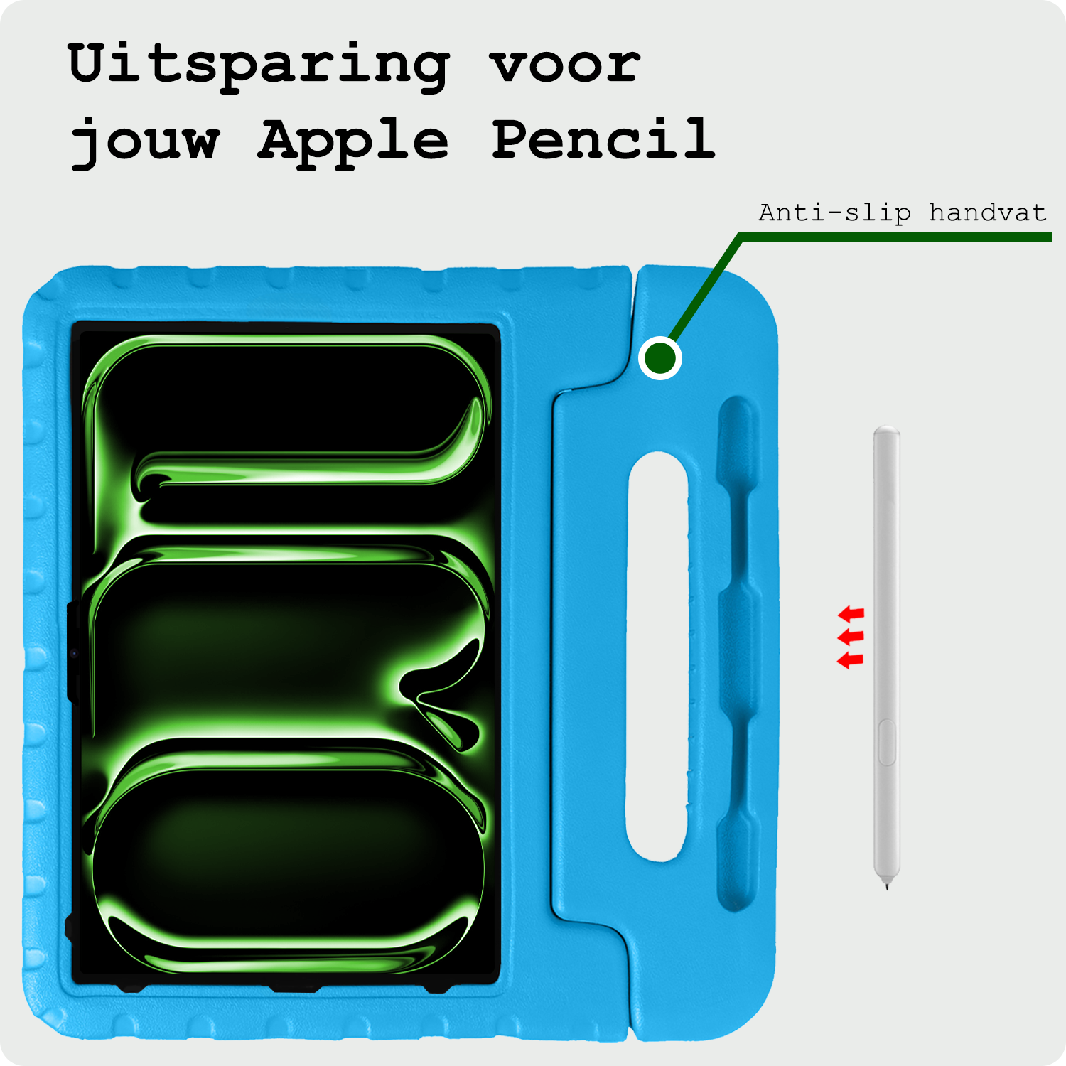 BASEY. Hoesje Geschikt voor iPad Pro 2018/2020/2021/2022 (12,9 inch) Hoesje Kinder Hoes Shockproof Kinderhoes - Kindvriendelijk Hoesje Geschikt voor iPad Pro 12,9 inch 2018/2020/2021/2022 Hoes Kids Case - Blauw