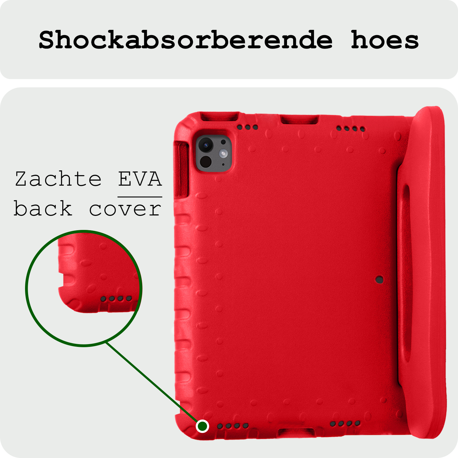 BASEY. Hoesje Geschikt voor iPad Pro 2018/2020/2021/2022 (12,9 inch) Hoesje Kinder Hoes Shockproof Kinderhoes - Kindvriendelijk Hoesje Geschikt voor iPad Pro 12,9 inch 2018/2020/2021/2022 Hoes Kids Case - Rood