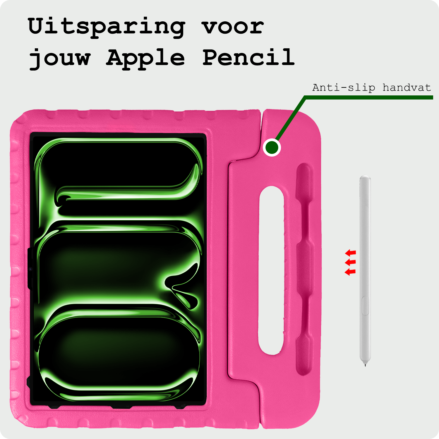 BASEY. Hoesje Geschikt voor iPad Pro 2018/2020/2021/2022 (12,9 inch) Hoesje Kinder Hoes Shockproof Kinderhoes - Kindvriendelijk Hoesje Geschikt voor iPad Pro 12,9 inch 2018/2020/2021/2022 Hoes Kids Case - Roze