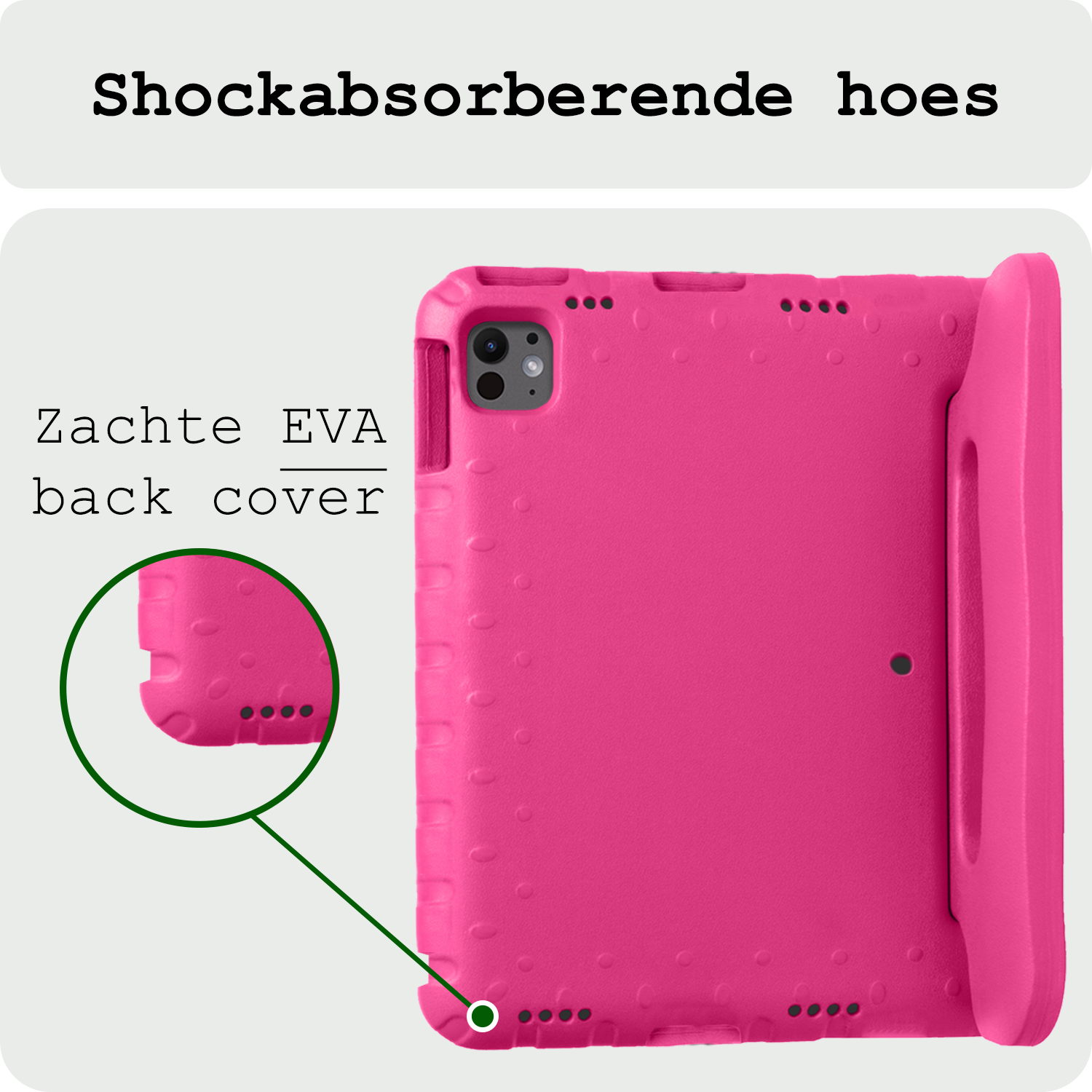 BASEY. Hoesje Geschikt voor iPad Pro 2018/2020/2021/2022 (12,9 inch) Hoesje Kinder Hoes Shockproof Kinderhoes - Kindvriendelijk Hoesje Geschikt voor iPad Pro 12,9 inch 2018/2020/2021/2022 Hoes Kids Case - Roze