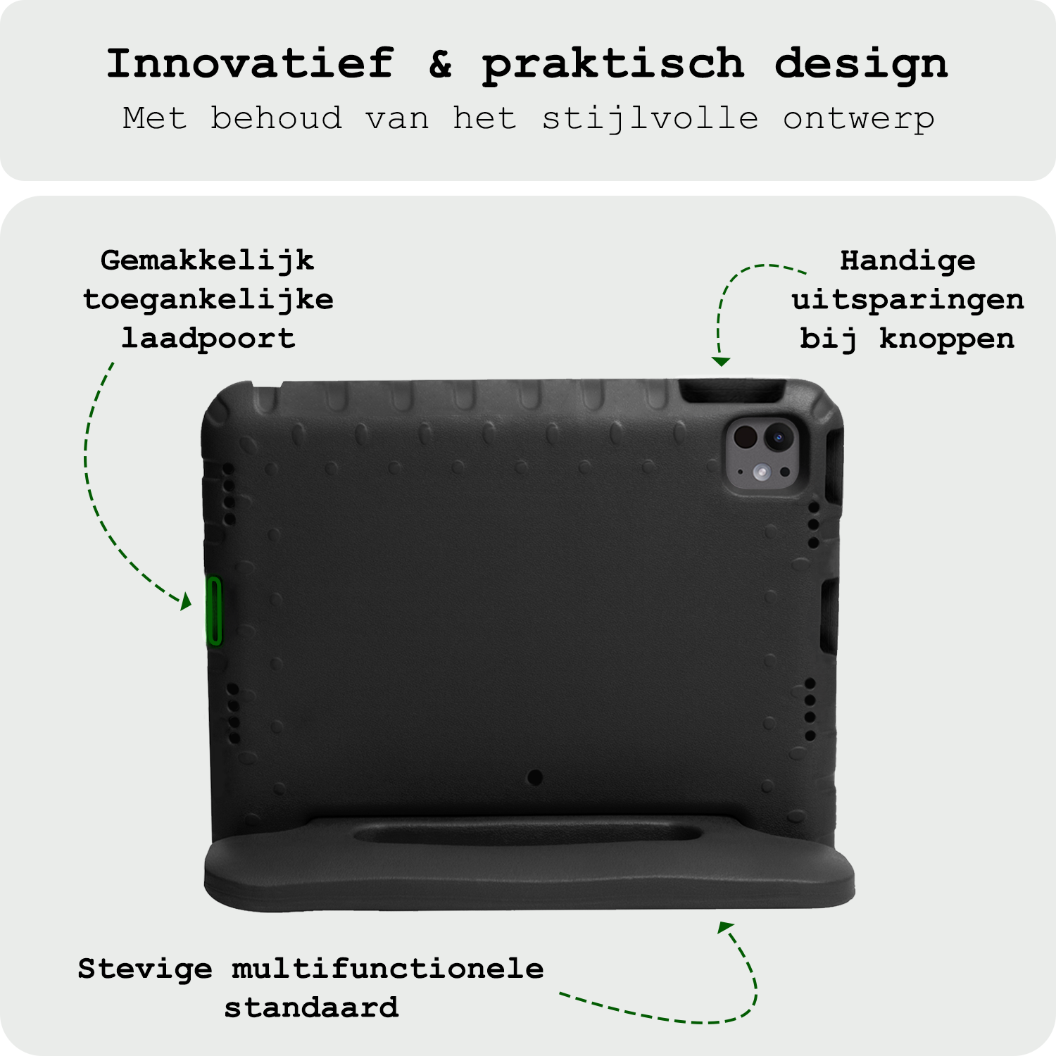 BASEY. Hoesje Geschikt voor iPad Pro 2018/2020/2021/2022 (12,9 inch) Hoesje Kinder Hoes Shockproof Kinderhoes - Kindvriendelijk Hoesje Geschikt voor iPad Pro 12,9 inch 2018/2020/2021/2022 Hoes Kids Case - Zwart