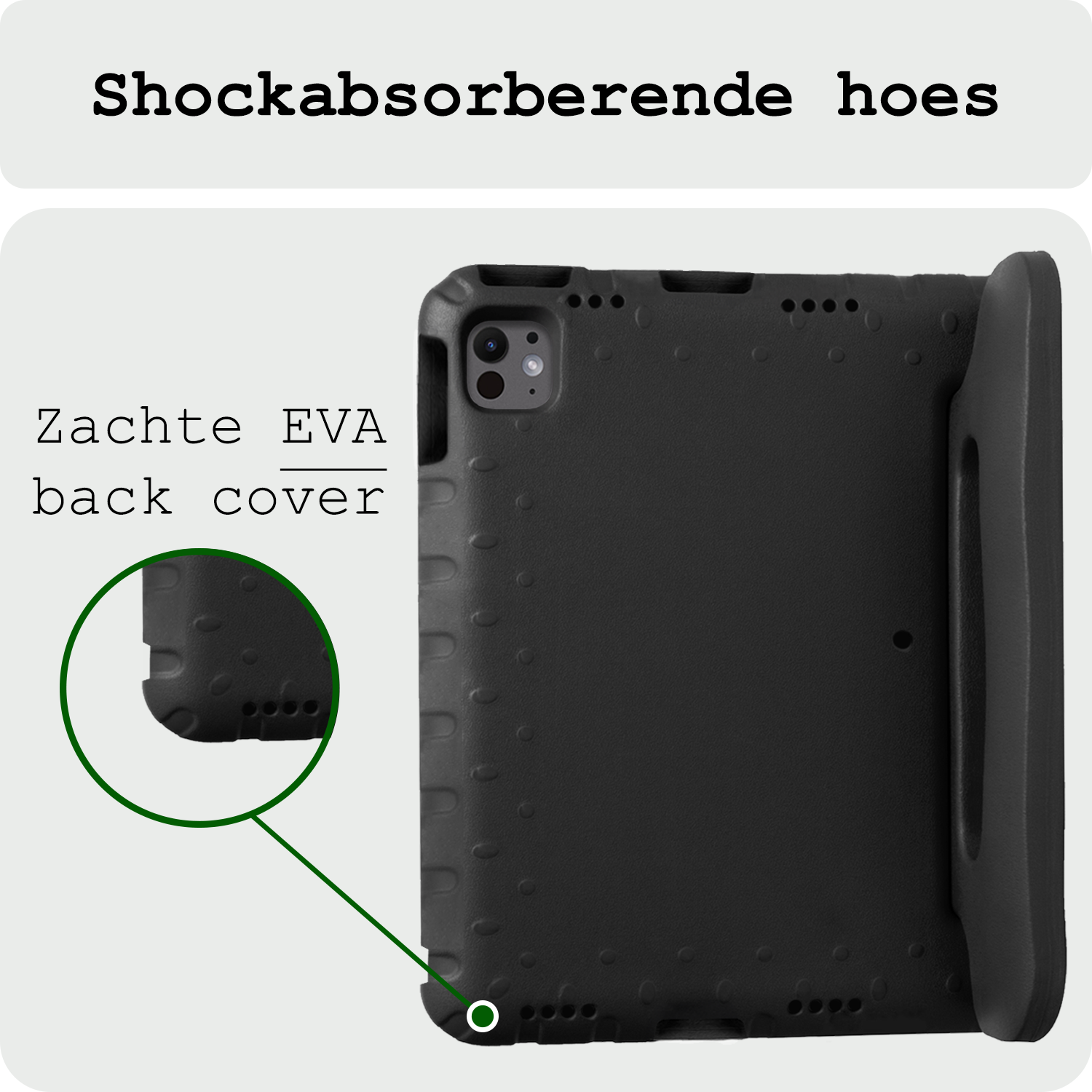 BASEY. Hoesje Geschikt voor iPad Pro 2018/2020/2021/2022 (12,9 inch) Hoesje Kinder Hoes Shockproof Kinderhoes - Kindvriendelijk Hoesje Geschikt voor iPad Pro 12,9 inch 2018/2020/2021/2022 Hoes Kids Case - Zwart
