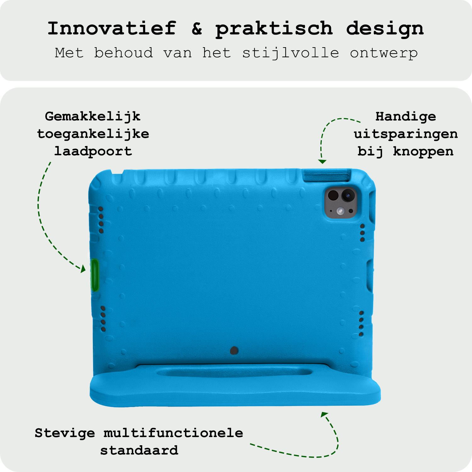 BASEY. Hoesje Geschikt voor iPad Pro 2018/2020/2021/2022 (12,9 inch) Hoesje Kinder Hoes Shockproof Kinderhoes Met Screenprotector - Kindvriendelijk Hoesje Geschikt voor iPad Pro 12,9 inch 2018/2020/2021/2022 Hoes Kids Case - Blauw