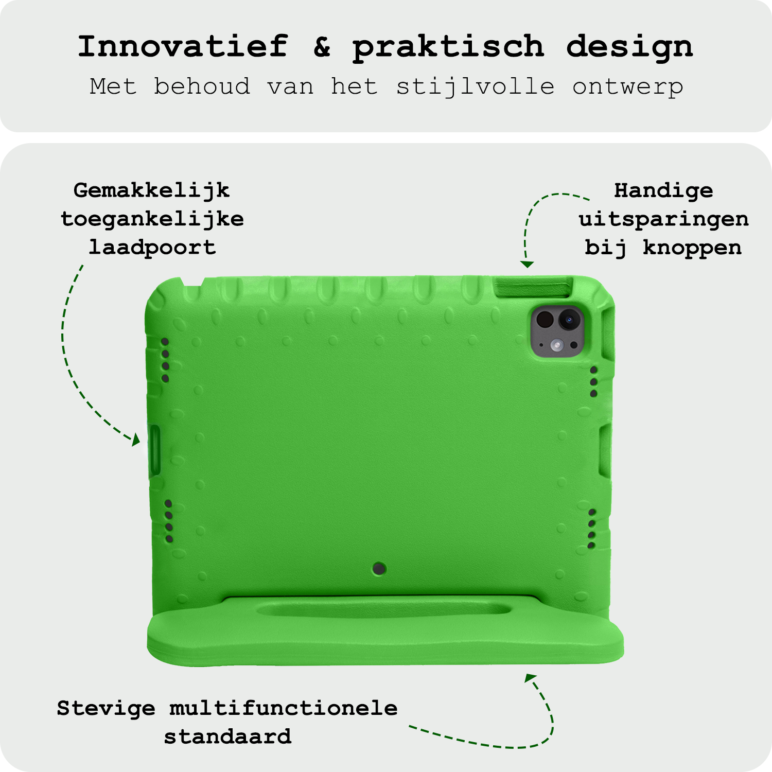 BASEY. Hoesje Geschikt voor iPad Pro 2018/2020/2021/2022 (12,9 inch) Hoesje Kinder Hoes Shockproof Kinderhoes Met Screenprotector - Kindvriendelijk Hoesje Geschikt voor iPad Pro 12,9 inch 2018/2020/2021/2022 Hoes Kids Case - Groen