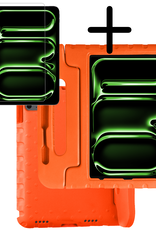 BASEY. Hoesje Geschikt voor iPad Pro 2018/2020/2021/2022 (12,9 inch) Hoesje Kinder Hoes Shockproof Kinderhoes Met Screenprotector - Kindvriendelijk Hoesje Geschikt voor iPad Pro 12,9 inch 2018/2020/2021/2022 Hoes Kids Case - Oranje