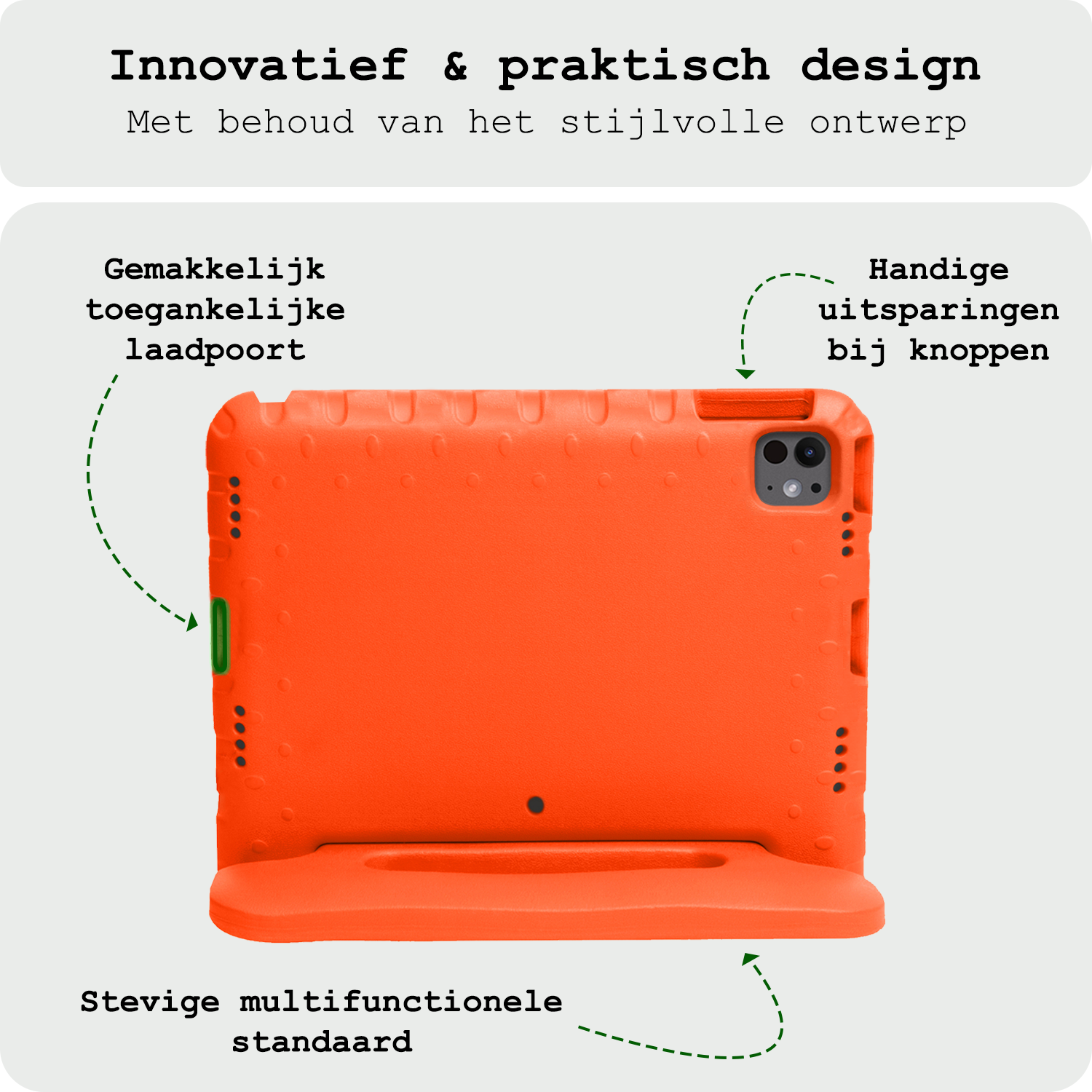 BASEY. Hoesje Geschikt voor iPad Pro 2018/2020/2021/2022 (12,9 inch) Hoesje Kinder Hoes Shockproof Kinderhoes Met Screenprotector - Kindvriendelijk Hoesje Geschikt voor iPad Pro 12,9 inch 2018/2020/2021/2022 Hoes Kids Case - Oranje