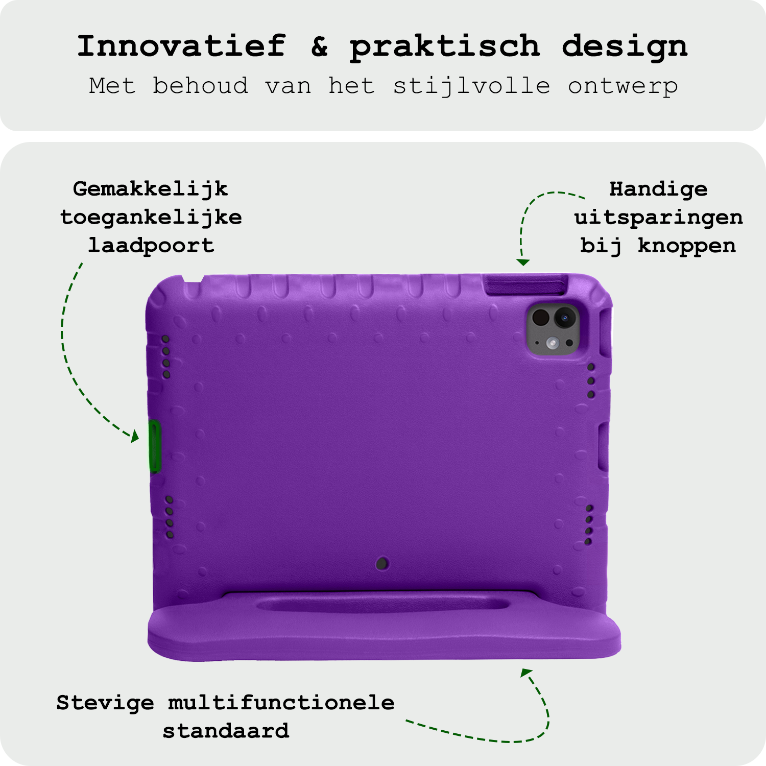 BASEY. Hoesje Geschikt voor iPad Pro 2018/2020/2021/2022 (12,9 inch) Hoesje Kinder Hoes Shockproof Kinderhoes Met Screenprotector - Kindvriendelijk Hoesje Geschikt voor iPad Pro 12,9 inch 2018/2020/2021/2022 Hoes Kids Case - Paars