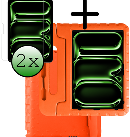 BASEY. BASEY. iPad Pro 2018/2020/2021/2022 (12,9 inch) Kinderhoes Met 2x Screenprotector - Oranje