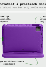 BASEY. Hoesje Geschikt voor iPad Pro 2018/2020/2021/2022 (12,9 inch) Hoesje Kinder Hoes Shockproof Kinderhoes Met 2x Screenprotector - Kindvriendelijk Hoesje Geschikt voor iPad Pro 12,9 inch 2018/2020/2021/2022 Hoes Kids Case - Paars
