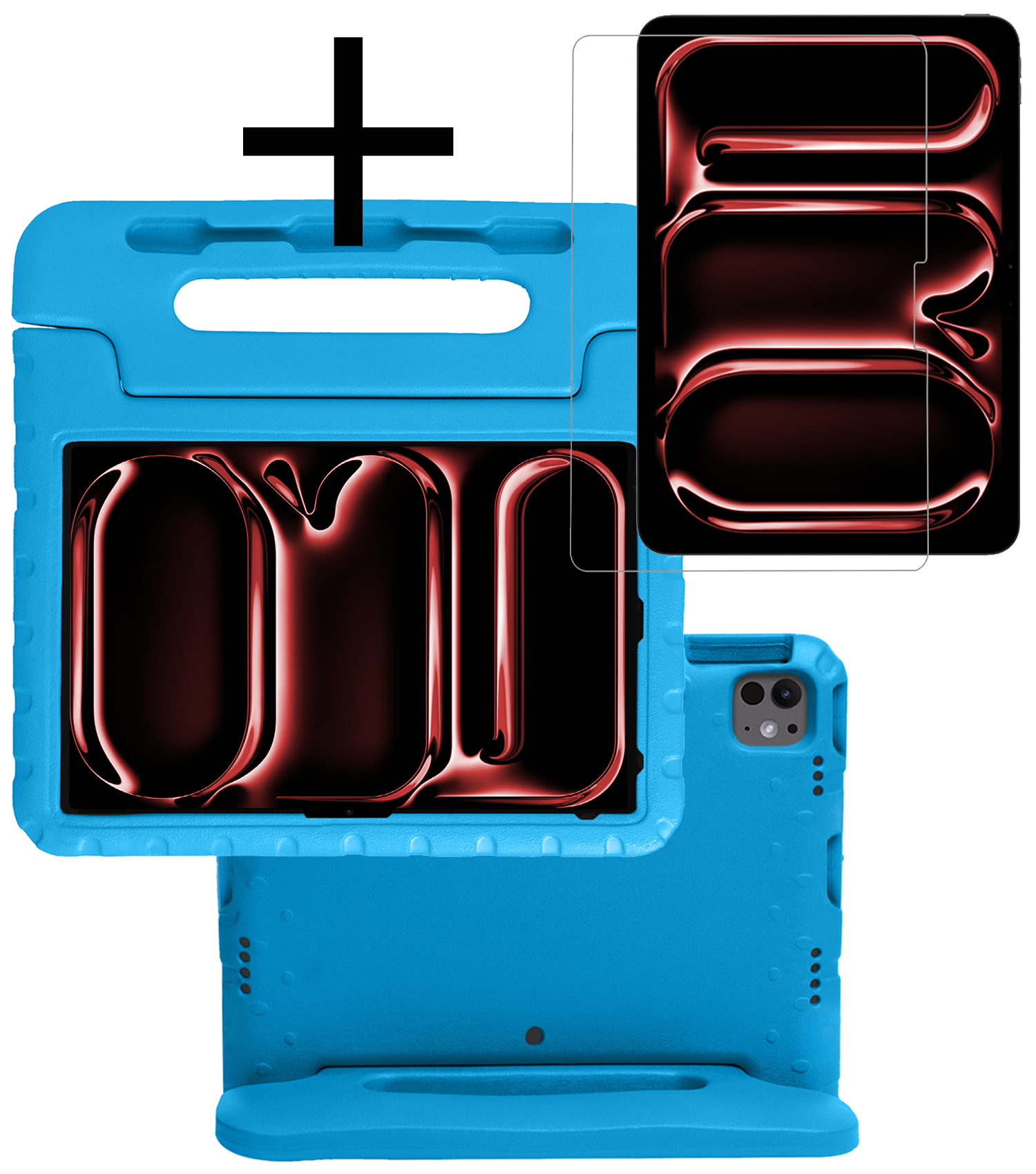 NoXx iPad Pro 12,9 inch 2018 Hoes Kinder Hoesje Kids Case Cover Kids Proof Met Screenprotector - iPad Pro 12,9 inch 2018 Kinder Hoes - Licht Blauw