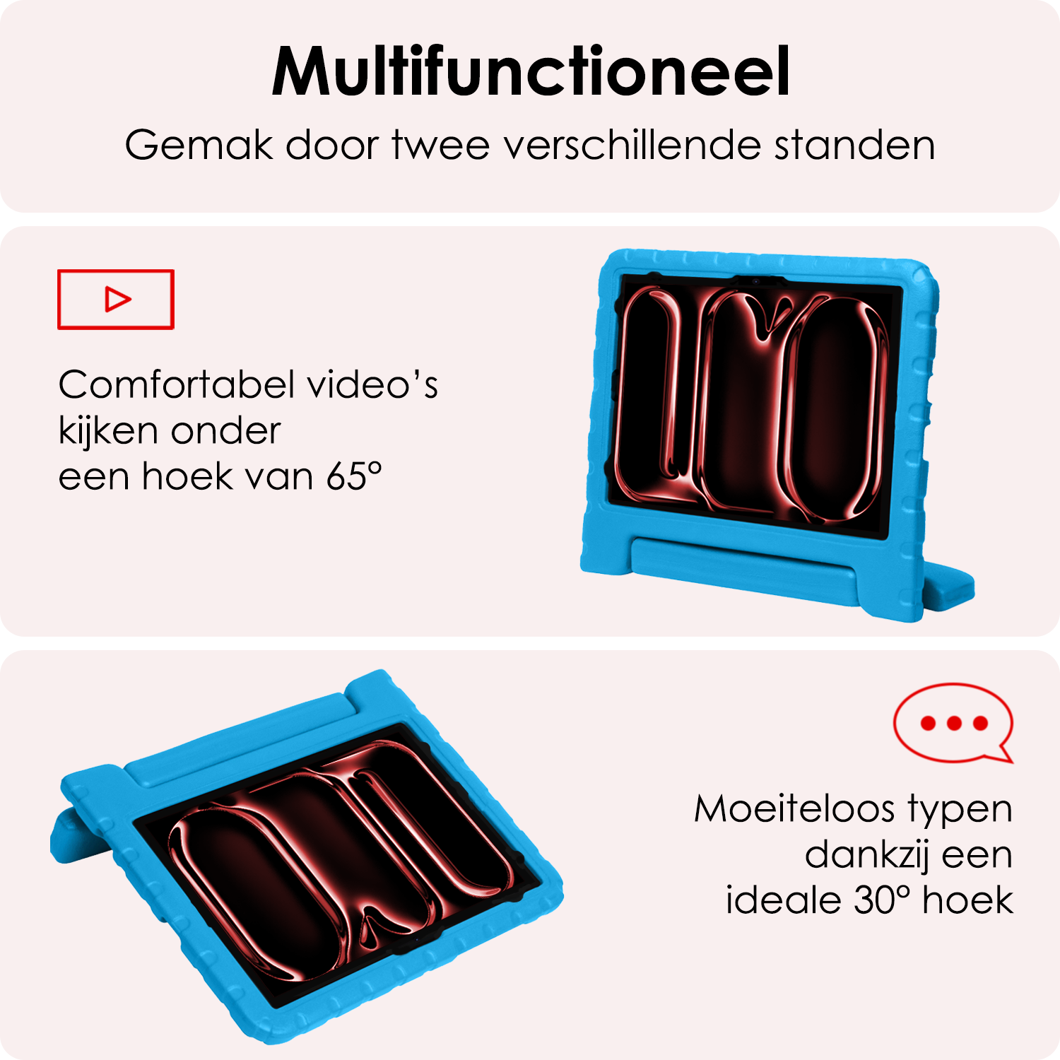 NoXx iPad Pro 12,9 inch 2018 Hoes Kinder Hoesje Kids Case Cover Kids Proof Met Screenprotector - iPad Pro 12,9 inch 2018 Kinder Hoes - Licht Blauw