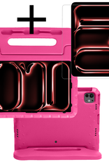NoXx iPad Pro 12,9 inch 2018 Hoes Kinder Hoesje Kids Case Cover Kids Proof Met Screenprotector - iPad Pro 12,9 inch 2018 Kinder Hoes - Roze