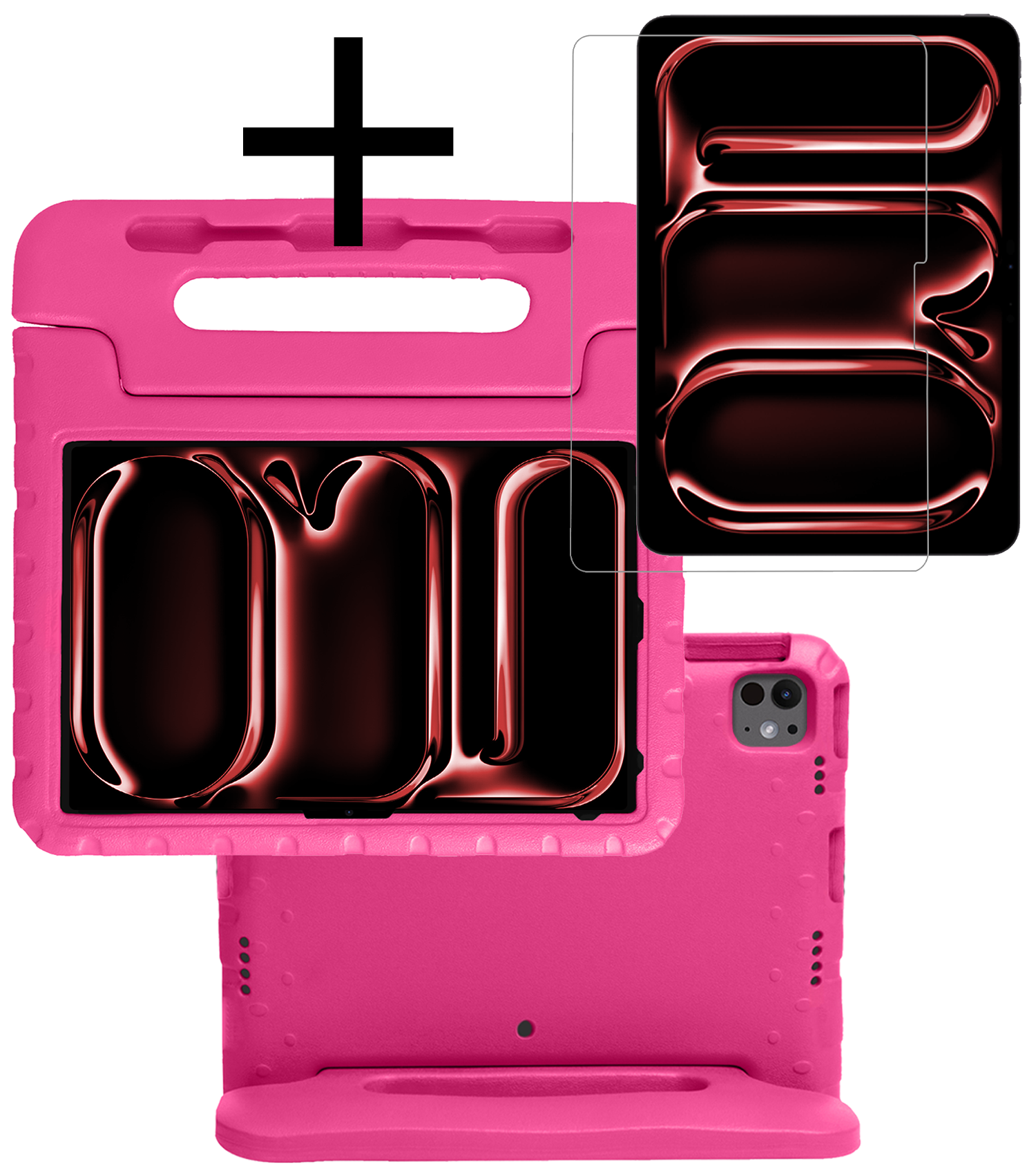 NoXx iPad Pro 12,9 inch 2018 Hoes Kinder Hoesje Kids Case Cover Kids Proof Met Screenprotector - iPad Pro 12,9 inch 2018 Kinder Hoes - Roze