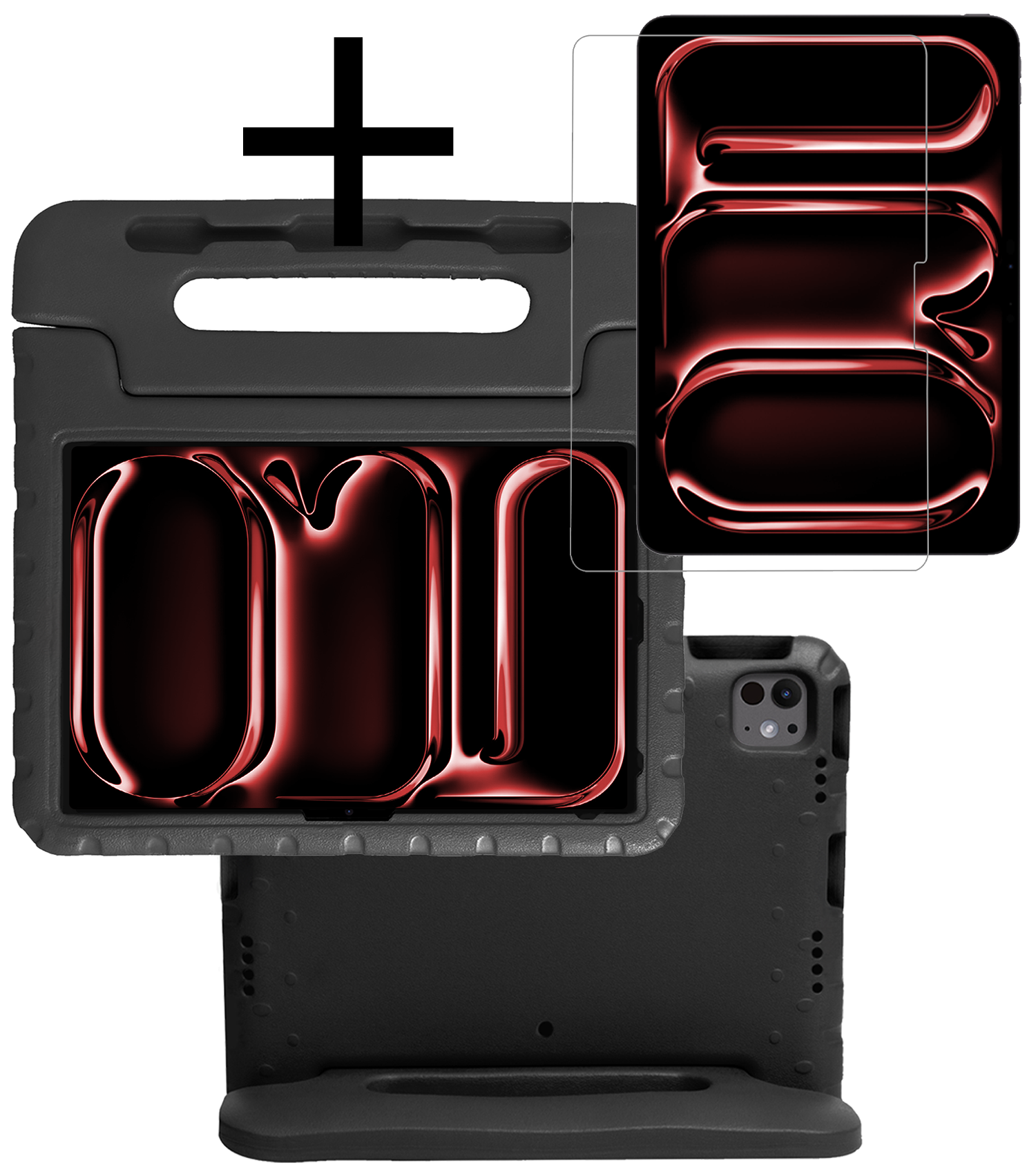 NoXx iPad Pro 12,9 inch 2018 Hoes Kinder Hoesje Kids Case Cover Kids Proof Met Screenprotector - iPad Pro 12,9 inch 2018 Kinder Hoes - Zwart