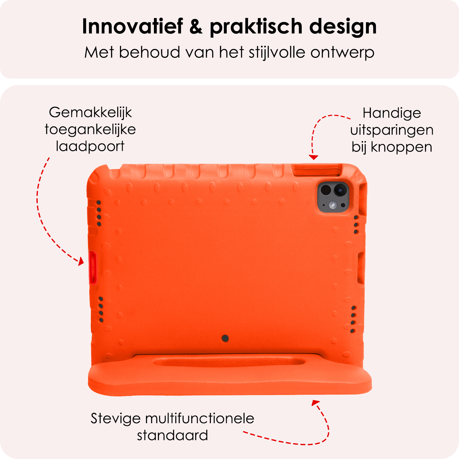 NoXx iPad Pro 12,9 inch 2018 Hoes Kinder Hoesje Kids Case Cover Kids Proof Met 2x Screenprotector - iPad Pro 12,9 inch 2018 Kinder Hoes - Oranje