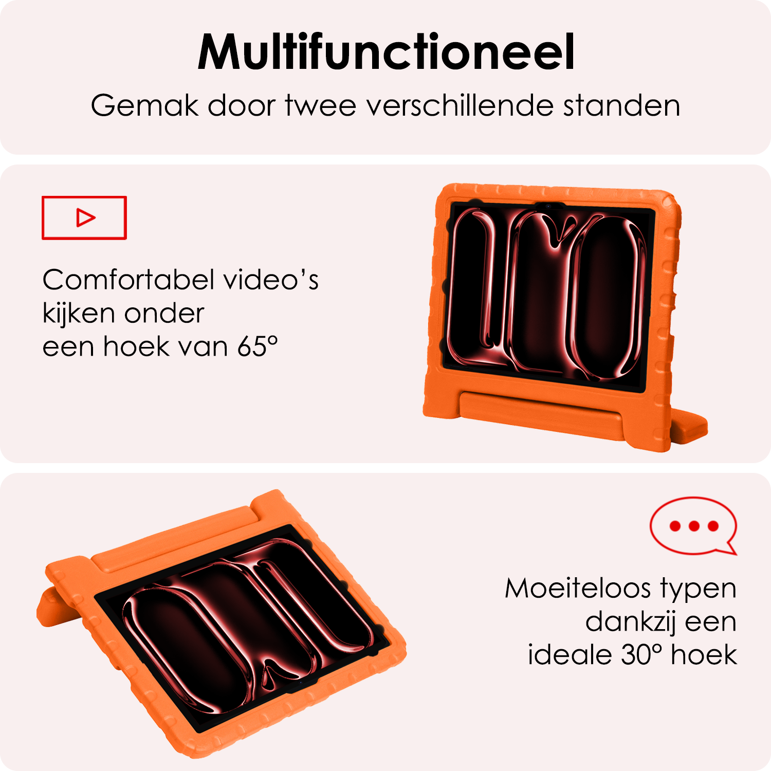 NoXx iPad Pro 12,9 inch 2020 Hoes Kinder Hoesje Kids Case Cover Kids Proof Met Screenprotector - iPad Pro 12,9 inch 2020 Kinder Hoes - Oranje