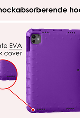 NoXx iPad Pro 12,9 inch 2020 Hoes Kinder Hoesje Kids Case Cover Kids Proof Met 2x Screenprotector - iPad Pro 12,9 inch 2020 Kinder Hoes - Paars