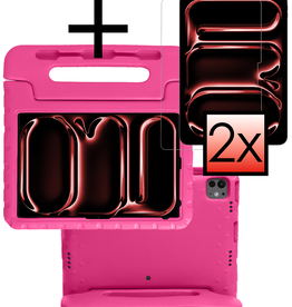 NoXx NoXx iPad Pro 2020 (12,9 inch) Kinderhoes Met 2x Screenprotector - Roze