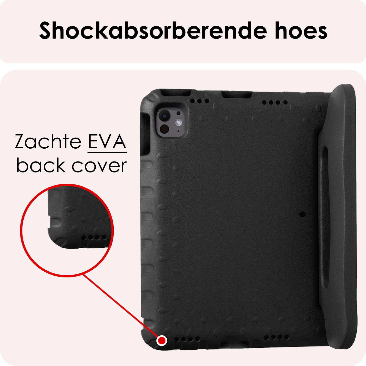 NoXx iPad Pro 12,9 inch 2020 Hoes Kinder Hoesje Kids Case Cover Kids Proof Met 2x Screenprotector - iPad Pro 12,9 inch 2020 Kinder Hoes - Zwart