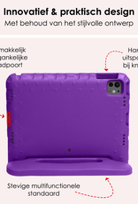 NoXx iPad Pro 12,9 inch 2021 Hoes Kinder Hoesje Kids Case Cover Kids Proof - iPad Pro 12,9 inch 2021 Kinder Hoes - Paars