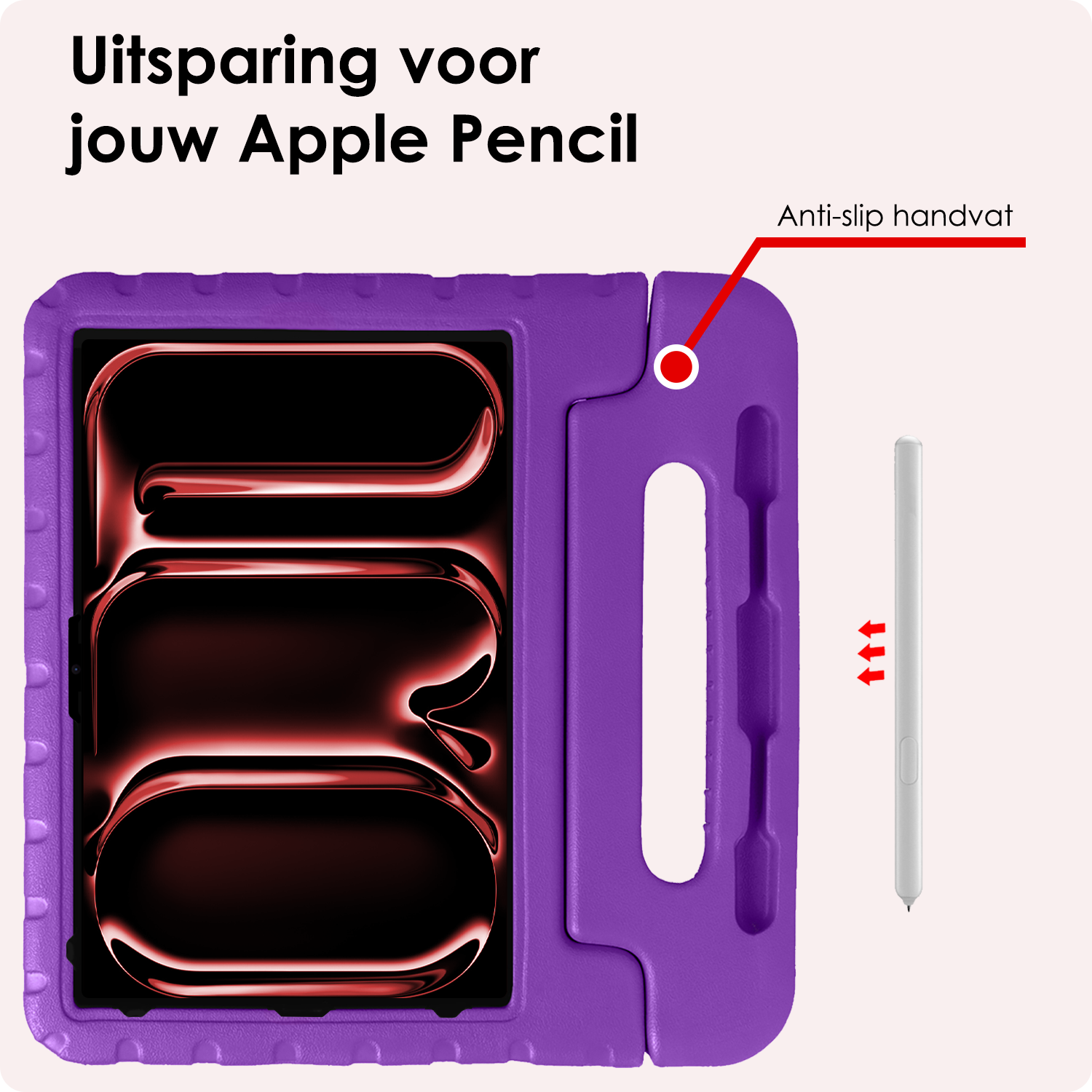 NoXx iPad Pro 12,9 inch 2021 Hoes Kinder Hoesje Kids Case Cover Kids Proof - iPad Pro 12,9 inch 2021 Kinder Hoes - Paars