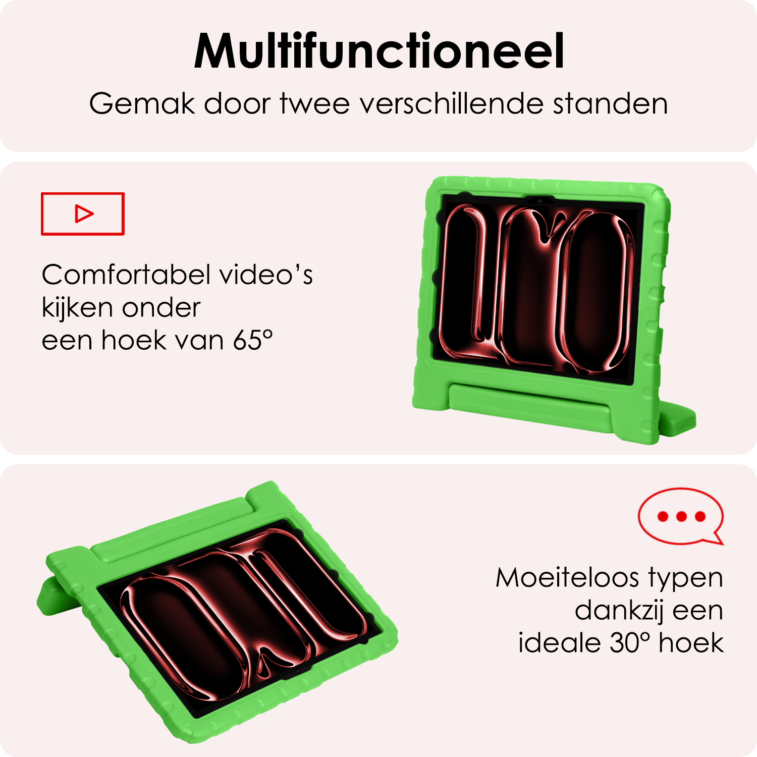 NoXx iPad Pro 12,9 inch 2021 Hoes Kinder Hoesje Kids Case Cover Kids Proof Met Screenprotector - iPad Pro 12,9 inch 2021 Kinder Hoes - Groen