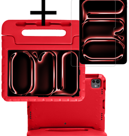 NoXx NoXx iPad Pro 2021 (12,9 inch) Kinderhoes Met Screenprotector - Rood
