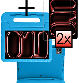 NoXx NoXx iPad Pro 2021 (12,9 inch) Kinderhoes Met 2x Screenprotector - Blauw