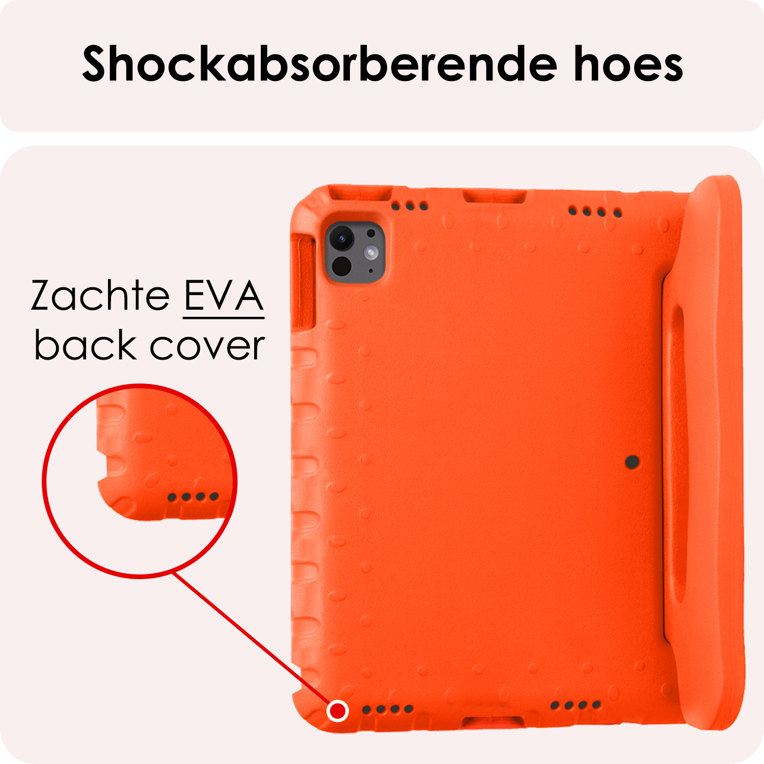 NoXx iPad Pro 12,9 inch 2021 Hoes Kinder Hoesje Kids Case Cover Kids Proof Met 2x Screenprotector - iPad Pro 12,9 inch 2021 Kinder Hoes - Oranje