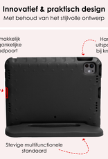 NoXx iPad Pro 12,9 inch 2021 Hoes Kinder Hoesje Kids Case Cover Kids Proof Met 2x Screenprotector - iPad Pro 12,9 inch 2021 Kinder Hoes - Zwart