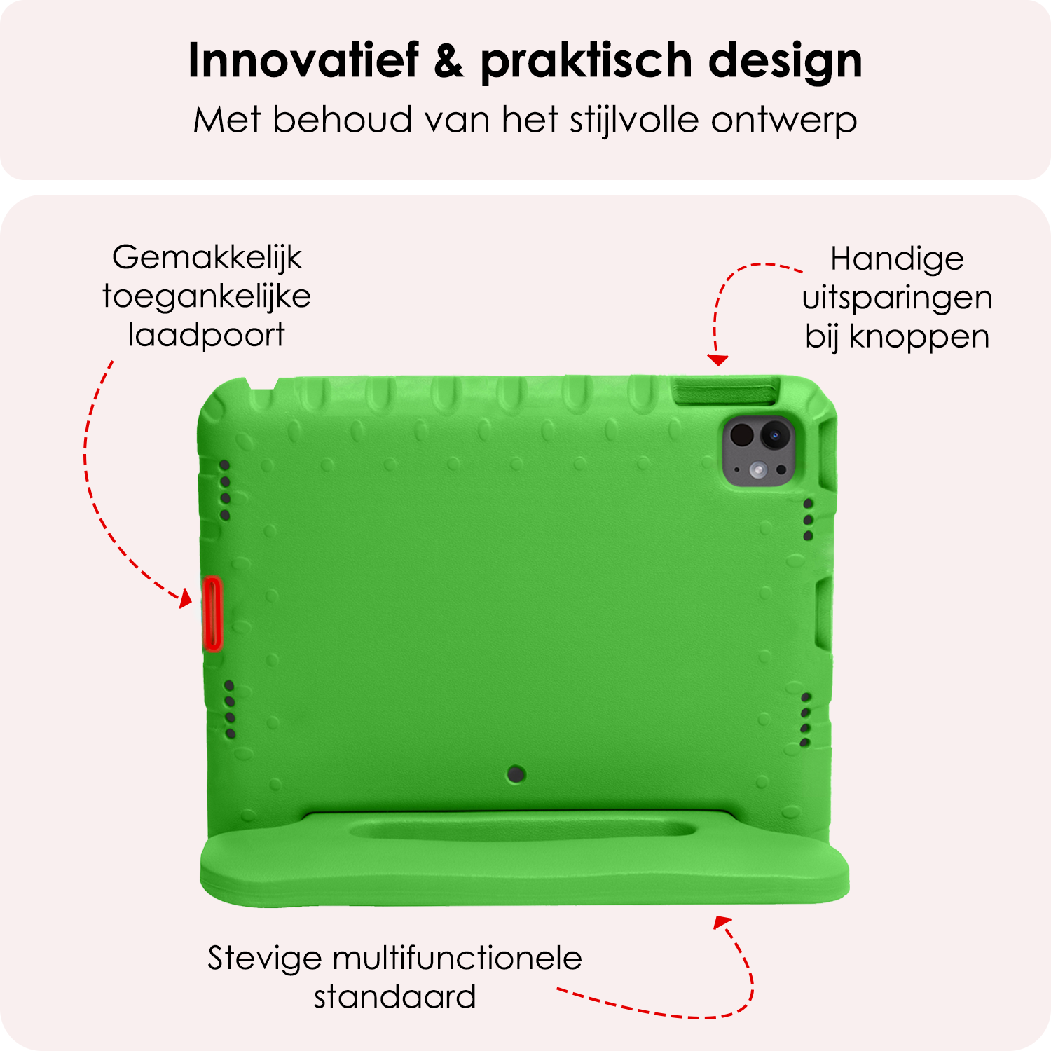 NoXx iPad Pro 12,9 inch 2022 Hoes Kinder Hoesje Kids Case Cover Kids Proof Met Screenprotector - iPad Pro 12,9 inch 2022 Kinder Hoes - Groen