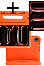 NoXx iPad Pro 12,9 inch 2022 Hoes Kinder Hoesje Kids Case Cover Kids Proof Met Screenprotector - iPad Pro 12,9 inch 2022 Kinder Hoes - Oranje