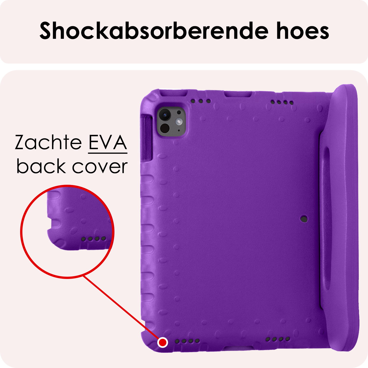 NoXx iPad Pro 12,9 inch 2022 Hoes Kinder Hoesje Kids Case Cover Kids Proof Met Screenprotector - iPad Pro 12,9 inch 2022 Kinder Hoes - Paars