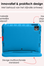 NoXx iPad Pro 12,9 inch 2022 Hoes Kinder Hoesje Kids Case Cover Kids Proof Met 2x Screenprotector - iPad Pro 12,9 inch 2022 Kinder Hoes - Licht Blauw