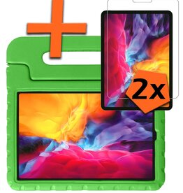 Nomfy Nomfy iPad Pro 2018 (12,9 inch) Kinderhoes Met 2x Screenprotector - Groen