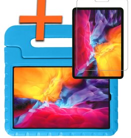 Nomfy Nomfy iPad Pro 2020 (12,9 inch) Kinderhoes Met Screenprotector - Blauw